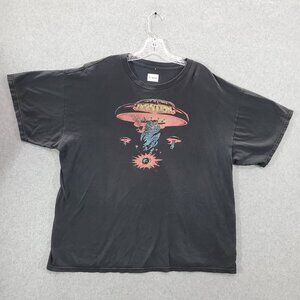 Boston UFO Men Shirt 2XL Black Rock Band Graphic Crew‎ Neck Short Sleeve Tee
